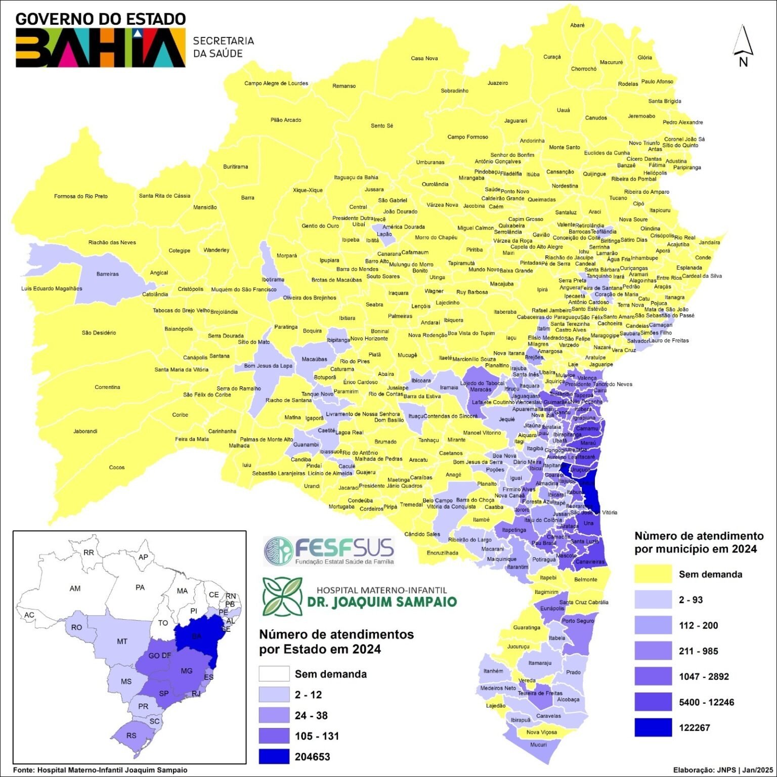 Materno-Infantil de Ilhéus chega a 130 municípios baianos e à população oriunda de outros 13 estados atendidos em 2024.