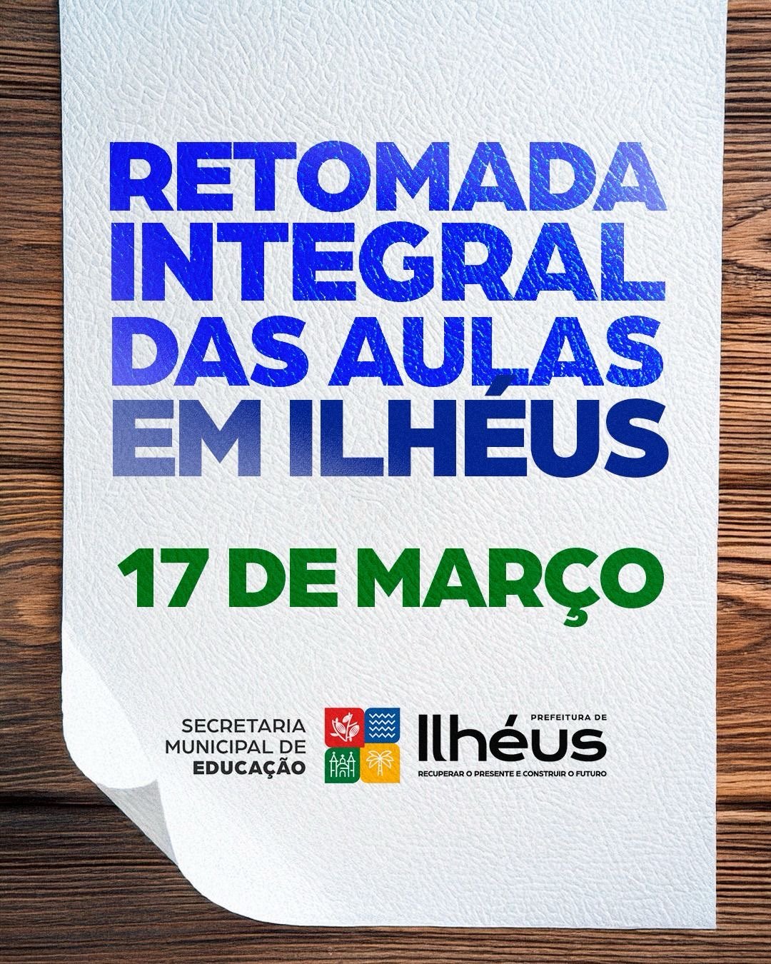 Aulas nas escolas municipais de Ilhéus retornam integralmente na próxima segunda-feira (17)