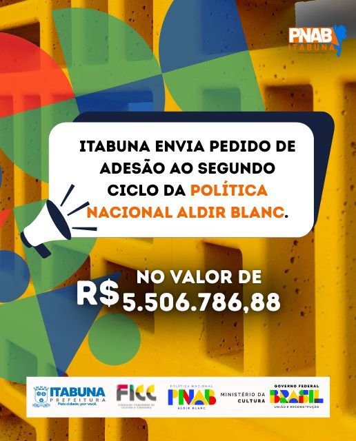Itabuna adere ao segundo ciclo da Política Nacional Aldir Blanc (PNAB) em 2025.