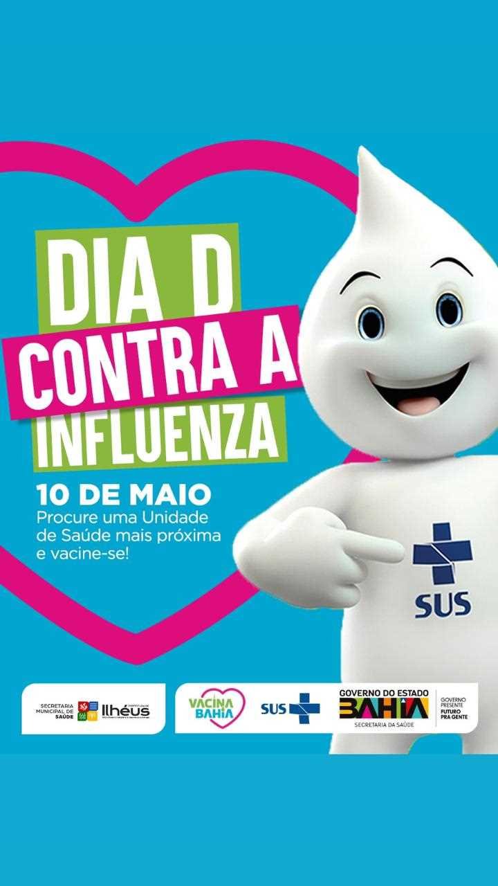Ilhéus realiza Dia D de vacinação contra a Influenza neste sábado, 10 de maio.
