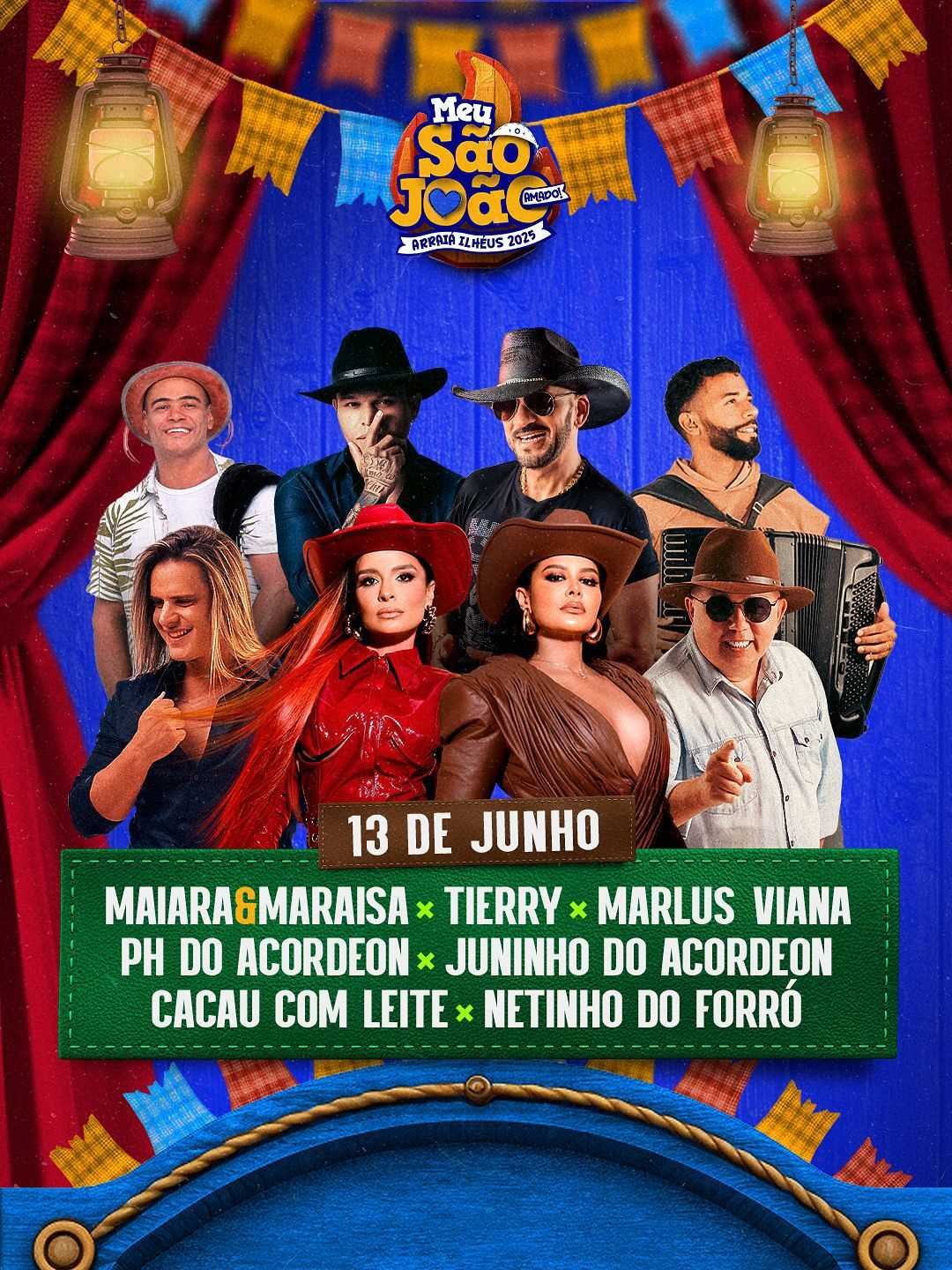 Prefeitura de Ilhéus divulga grade de atrações do Meu São João Amado.