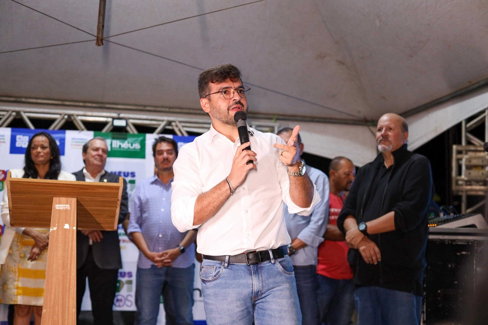 Prefeitura de Ilhéus inaugura a nova iluminação da ponte Jorge Amado.