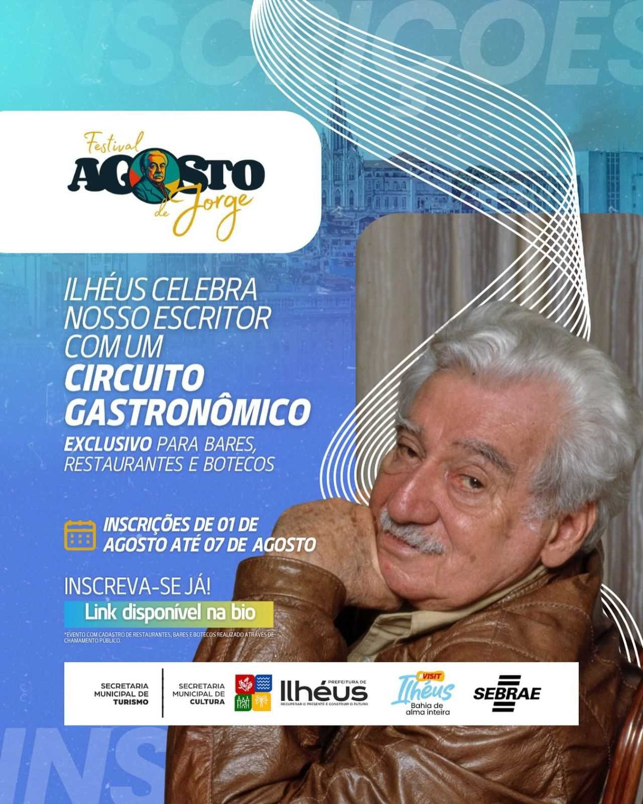 Circuito Gastronômico celebra Jorge Amado com sabores inspirados na cultura de Ilhéus.