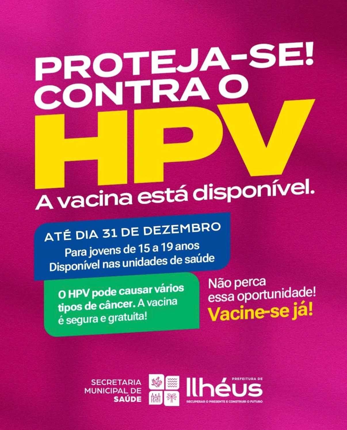Ilhéus registra apenas 1,16% do público-alvo vacinado contra o HPV.