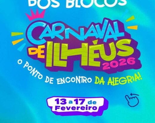 Prefeitura divulga programação dos blocos do Carnaval Ilhéus 2026.