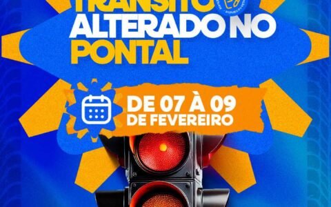 Sutram informa alterações no trânsito no bairro Pontal neste fim de semana.
