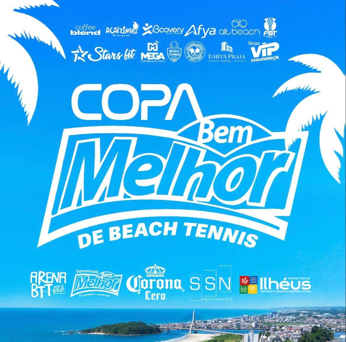 Copa de Beach Tennis reúne atletas de toda a Bahia na Avenida Soares Lopes.