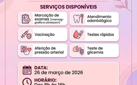Ilhéus realiza ação da Mulher e oferece serviços gratuitos de saúde no dia 26 de março.