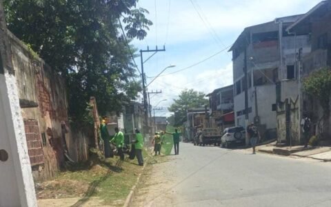 Prefeitura de Ilhéus realiza roçagem na Rua do Cano.