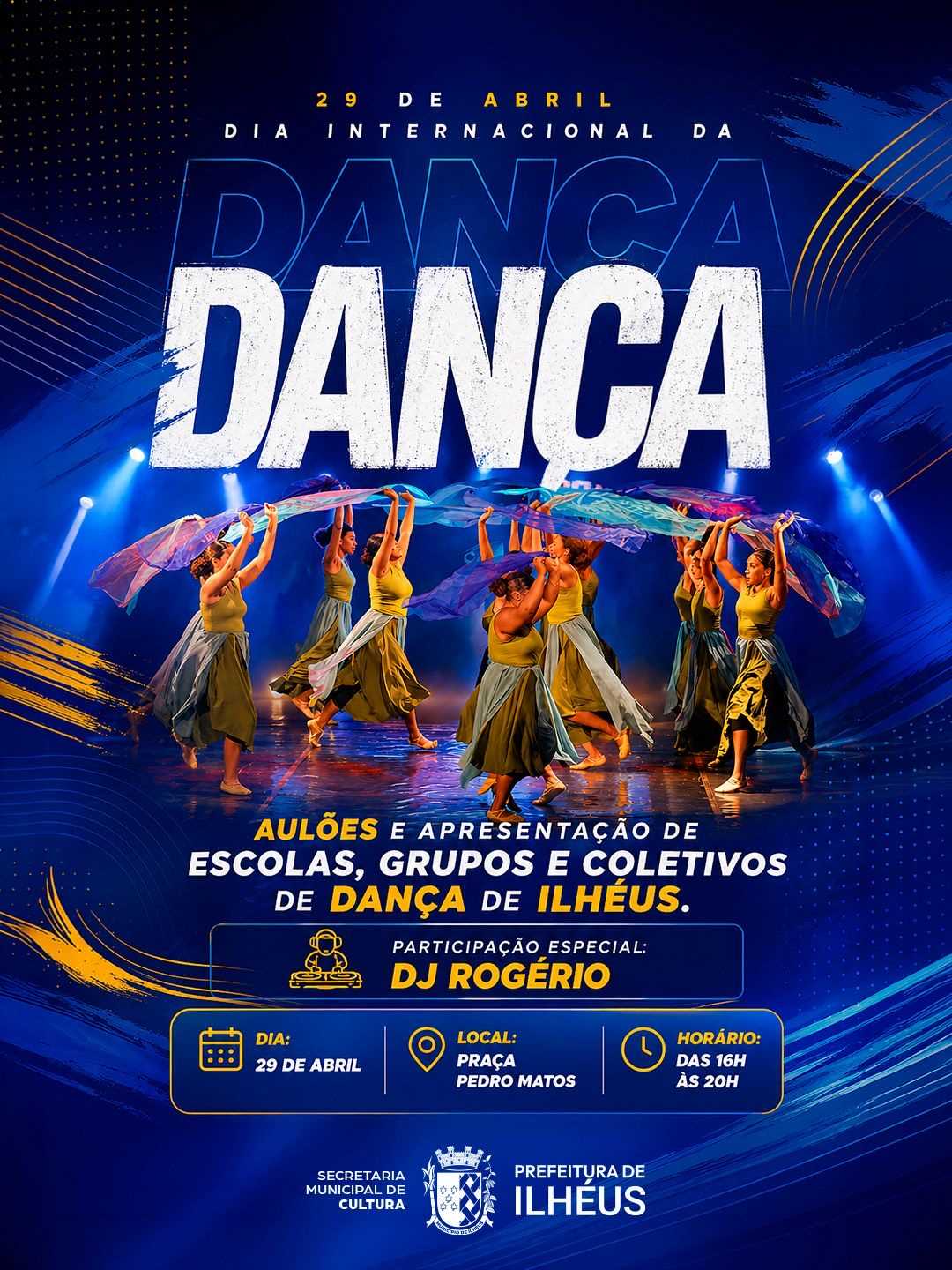 Prefeitura de Ilhéus promove programação cultural gratuita na Praça Pedro Matos.