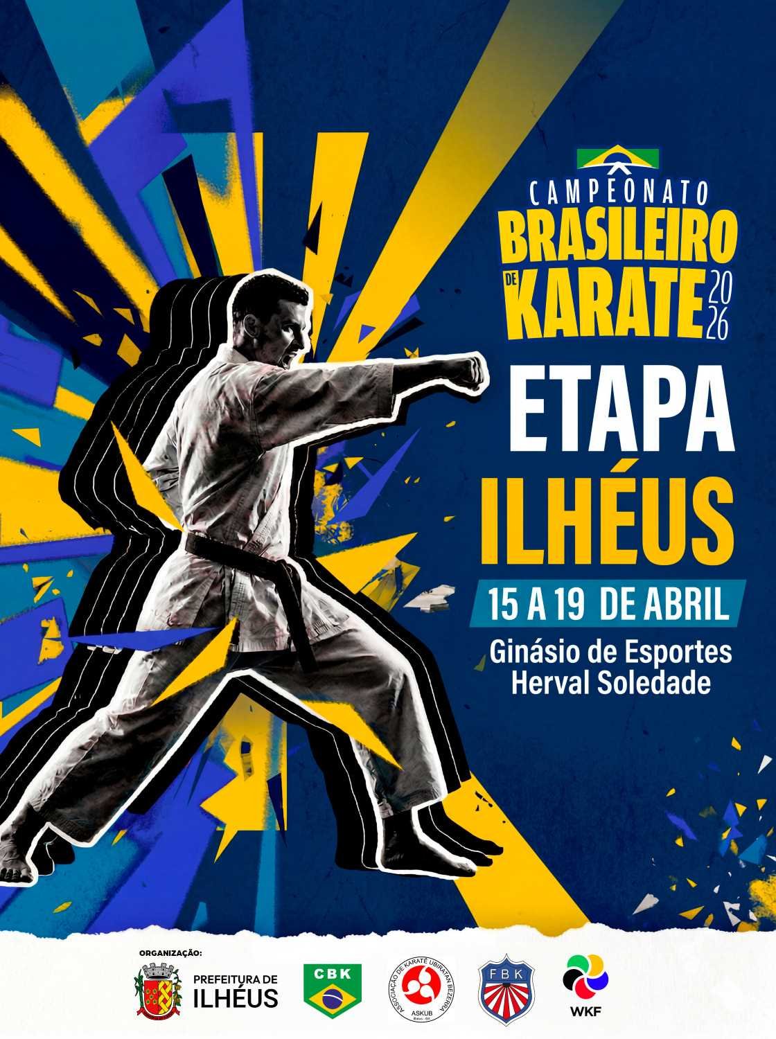 Ilhéus sedia etapa do Campeonato Brasileiro de Karatê 2026.