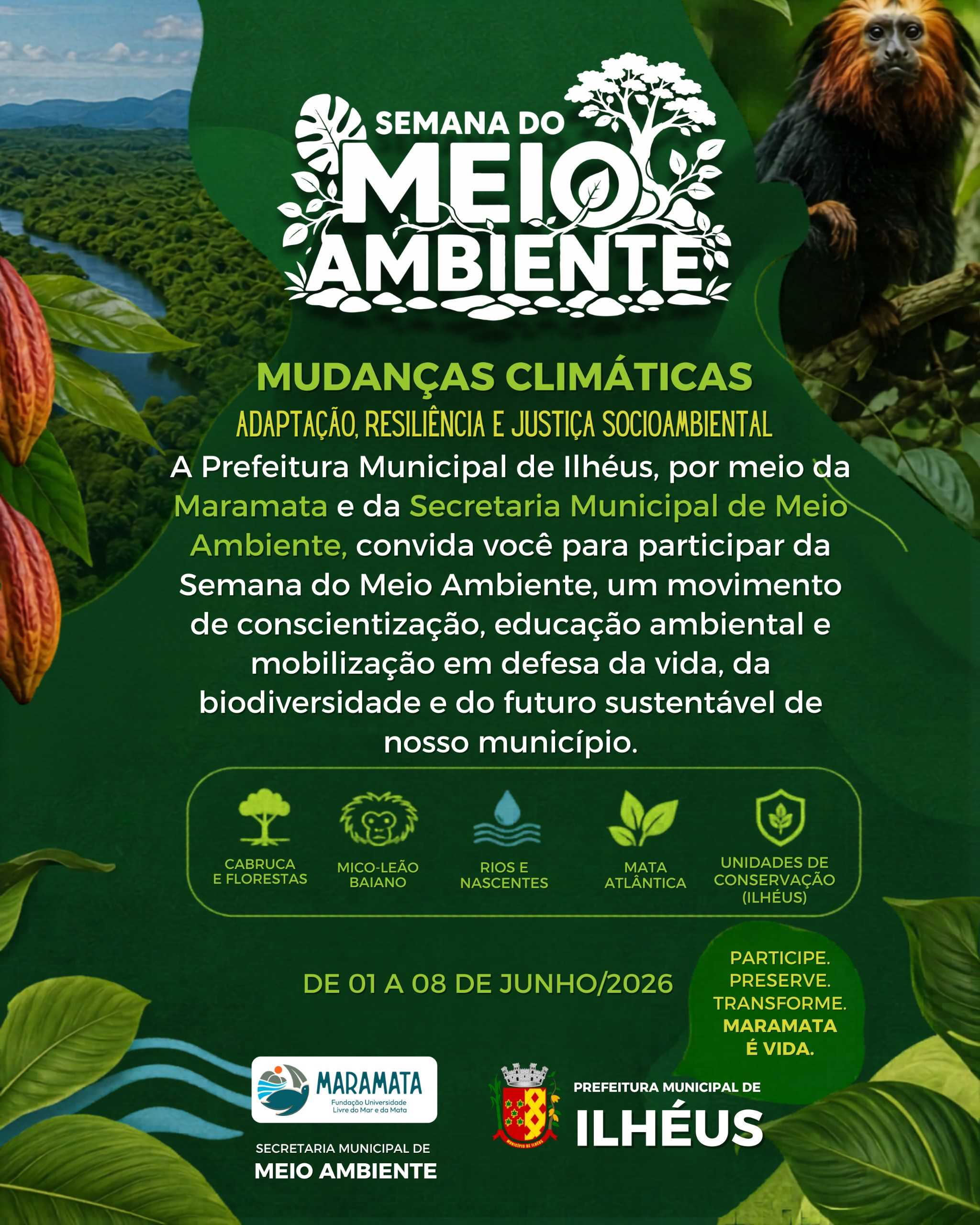 Prefeitura de Ilhéus realiza Semana do Meio Ambiente com ações educativas e troca sustentável.