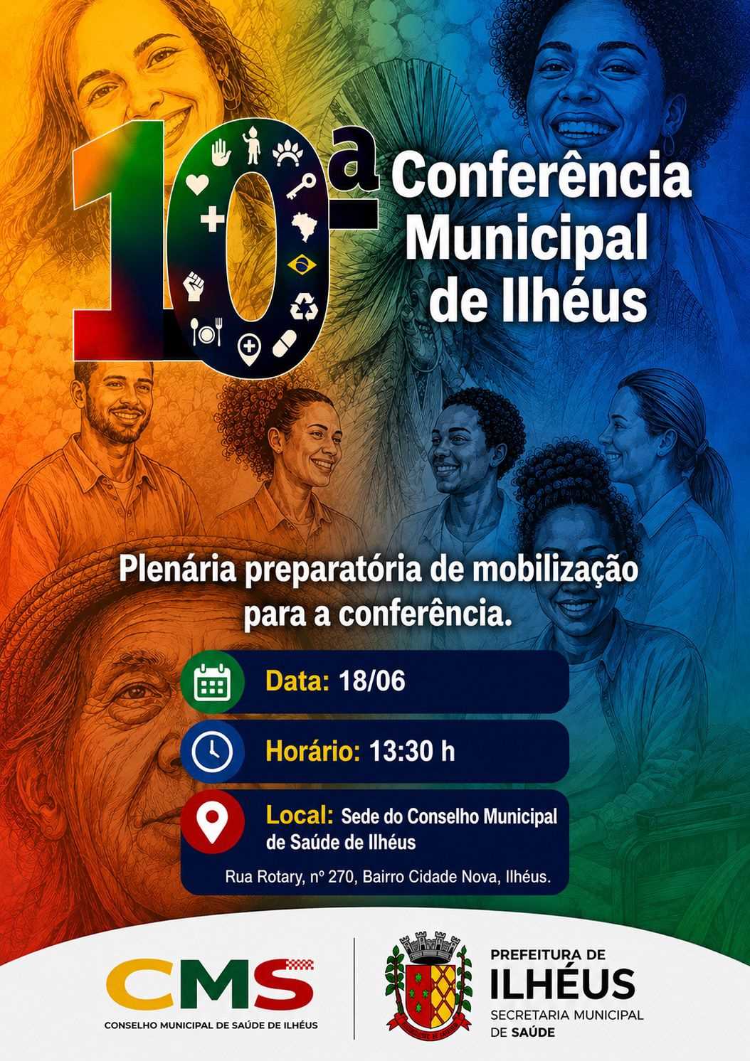 Plenária preparatória mobiliza sociedade para a 10ª Conferência Municipal de Saúde de Ilhéus.