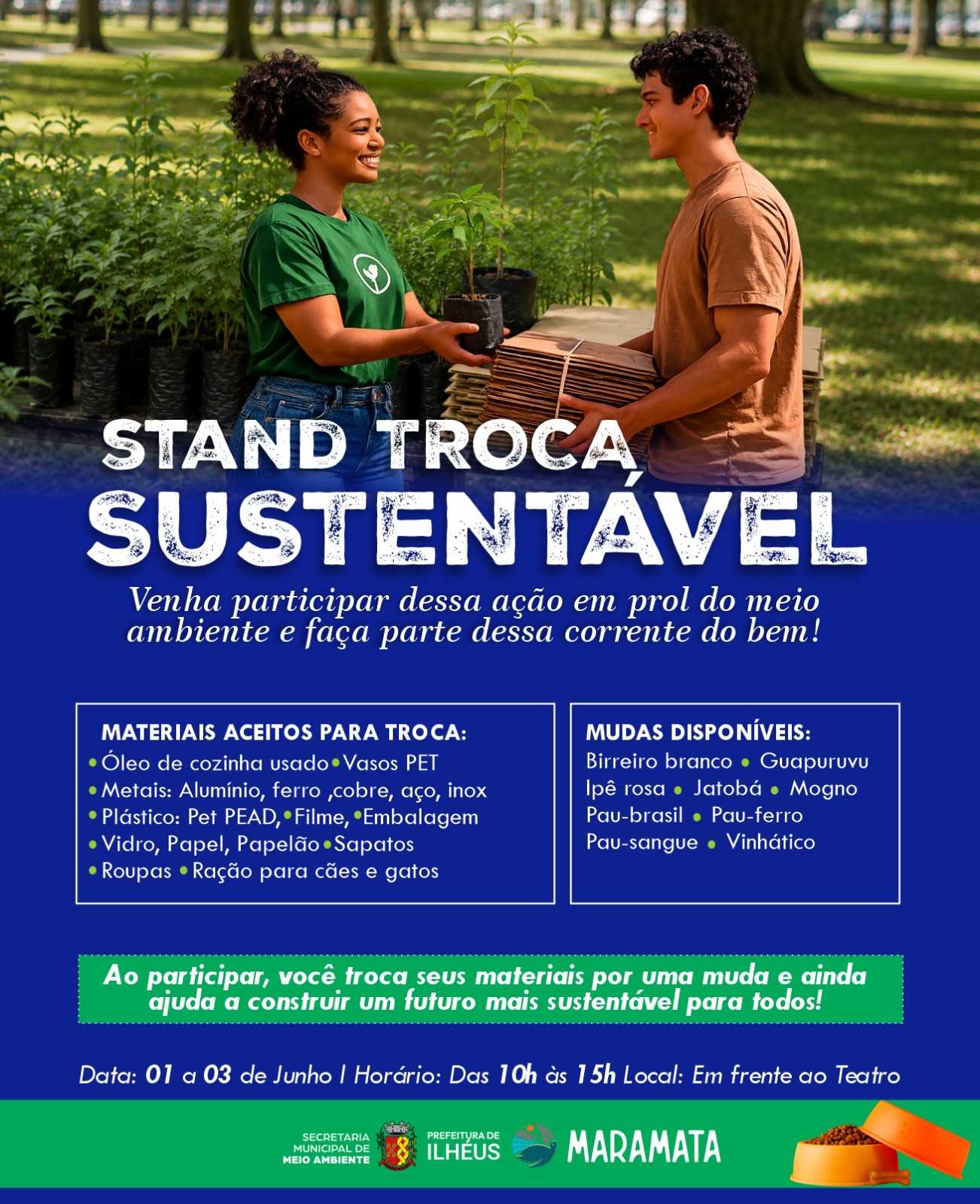 Troca Sustentável incentiva reciclagem e distribuição de mudas em Ilhéus.