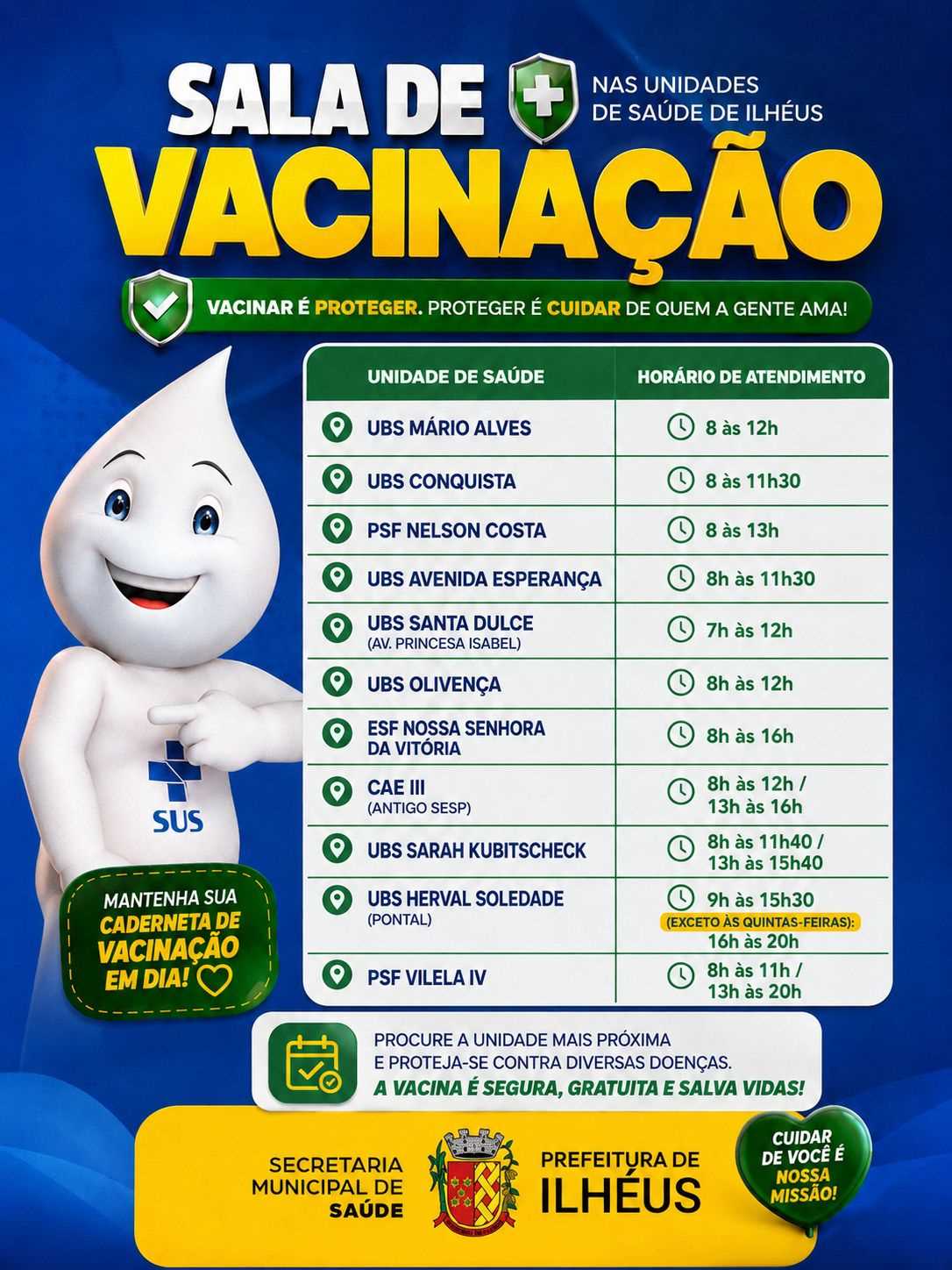 Prefeitura de Ilhéus amplia vacinação contra a gripe para toda a população.