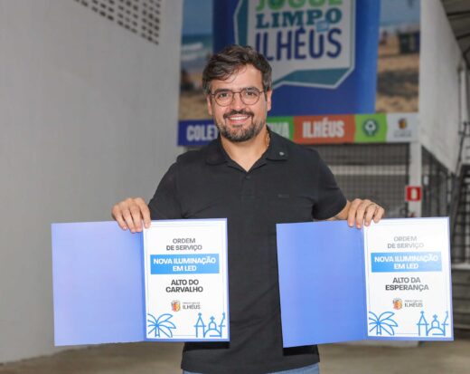 Prefeitura de Ilhéus avança com implantação de iluminação em LED no Alto da Esperança.