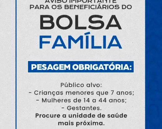 SESAU orienta beneficiários do Bolsa Família sobre acompanhamento obrigatório.