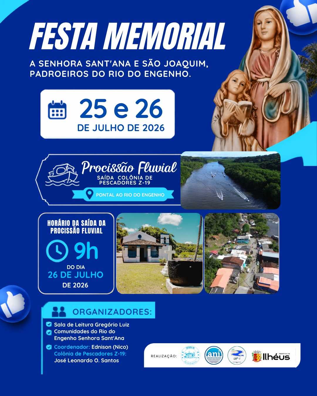 Rio do Engenho celebra Padroeiros Senhora Santana e São Joaquim.