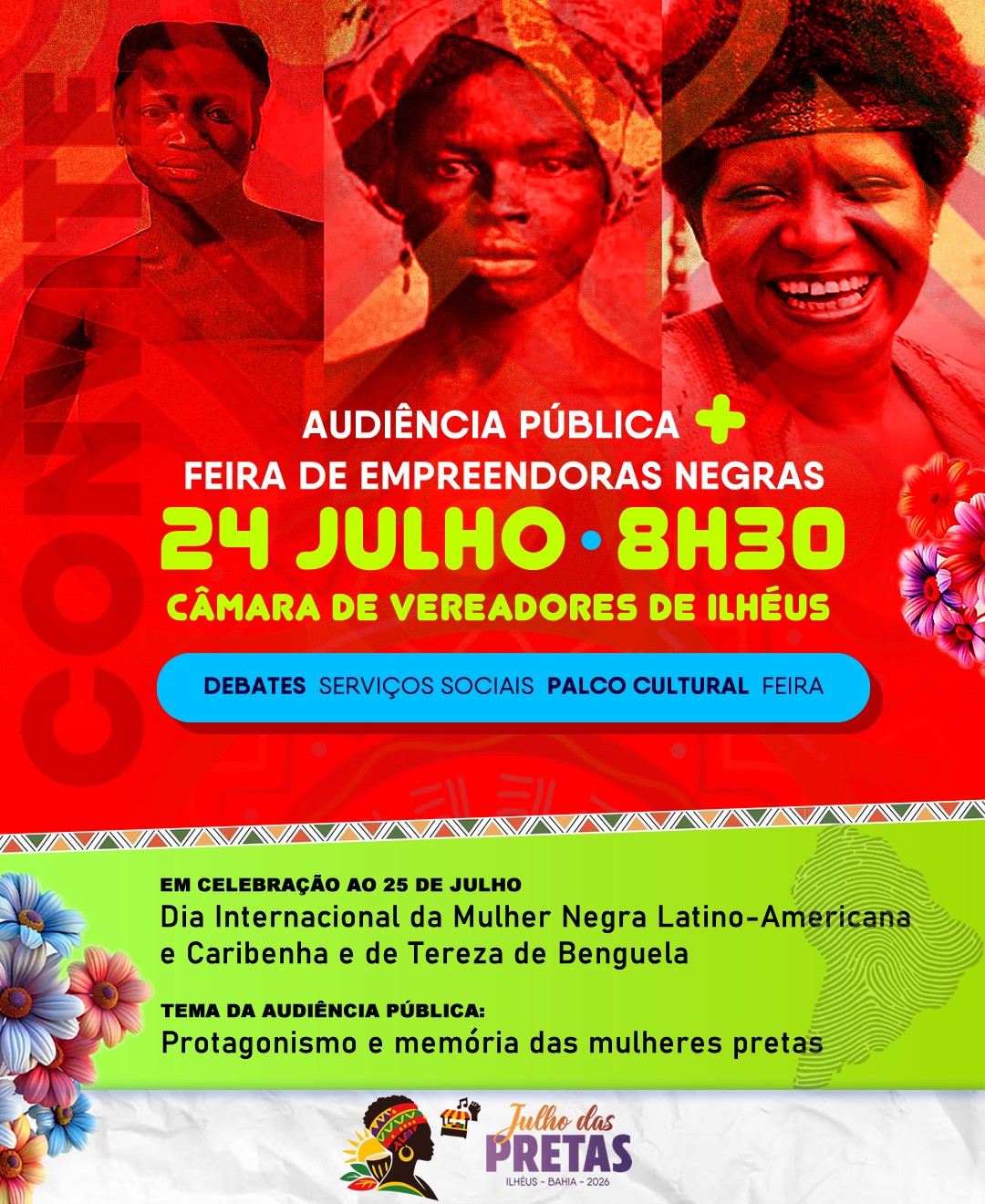 Câmara de Ilhéus celebra mês das mulheres negras com feira de empreendedoras e audiência pública.