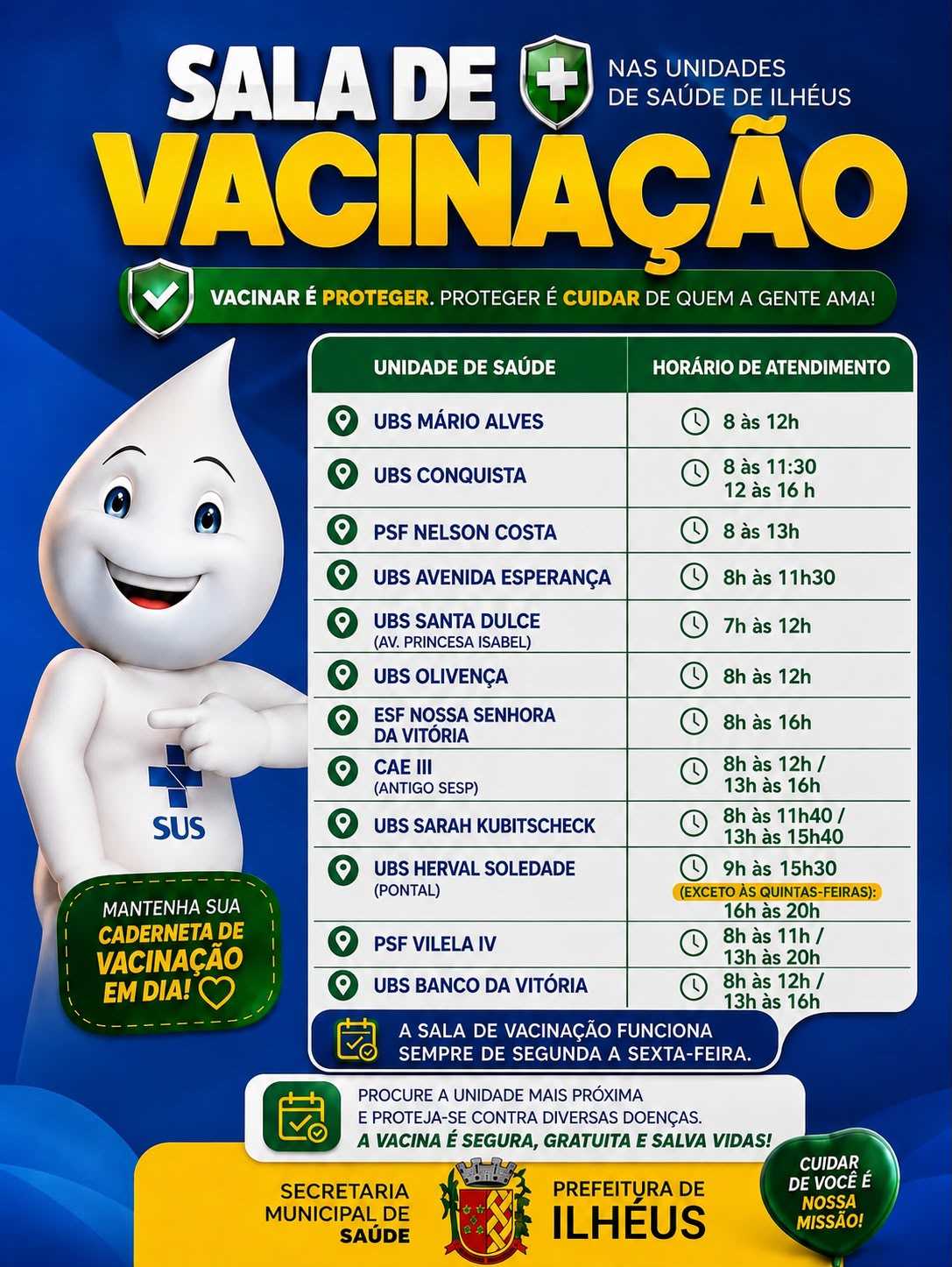 Prefeitura de Ilhéus inicia Campanha de Multivacinação 2026.