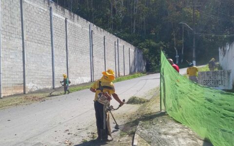 Serviços de roçagem e capinagem transformam o entorno do Condomínio Nova Esperança.