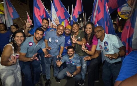 Valderico Junior lidera caminhada no CSU e reúne grupo político em defesa de projeto para a Bahia.