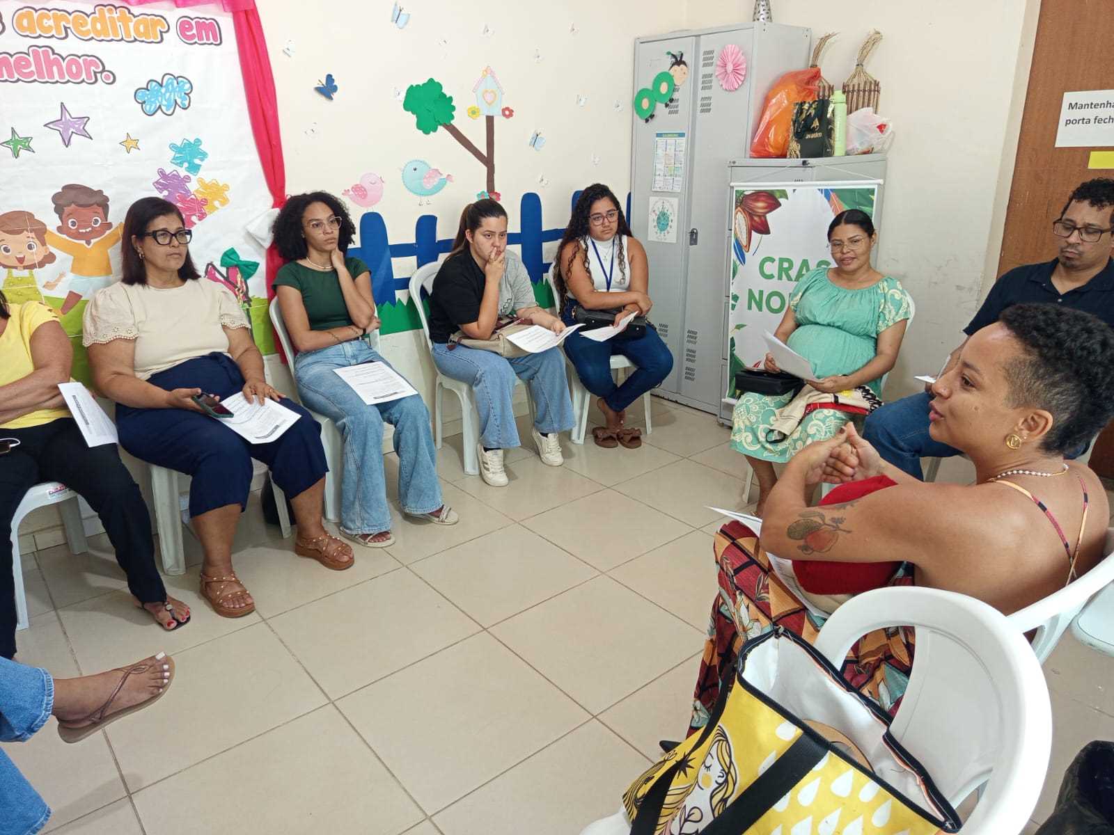 CRAS Norte promove roda de conversa e orienta gestantes sobre plano de parto.