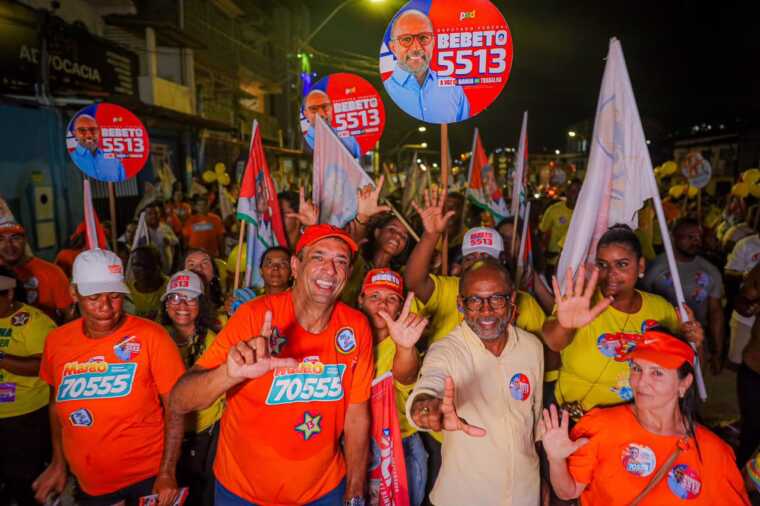 Marão e Bebeto reforçam unidade política em caminhada marcada por pertencimento e identidade regional.