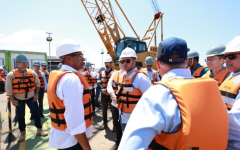 Ponte Salvador-Itaparica avança na implantação da estrutura de apoio ao vão central.